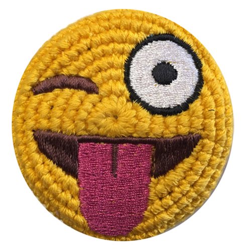 Emoji Tongue Waggle Crocheted Footbag